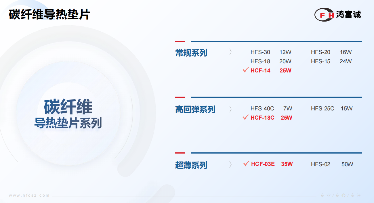 鸿富诚碳纤维导热垫片参数 鸿富诚碳纤维导热垫片参数